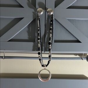 Elegant Black and Silver Necklace